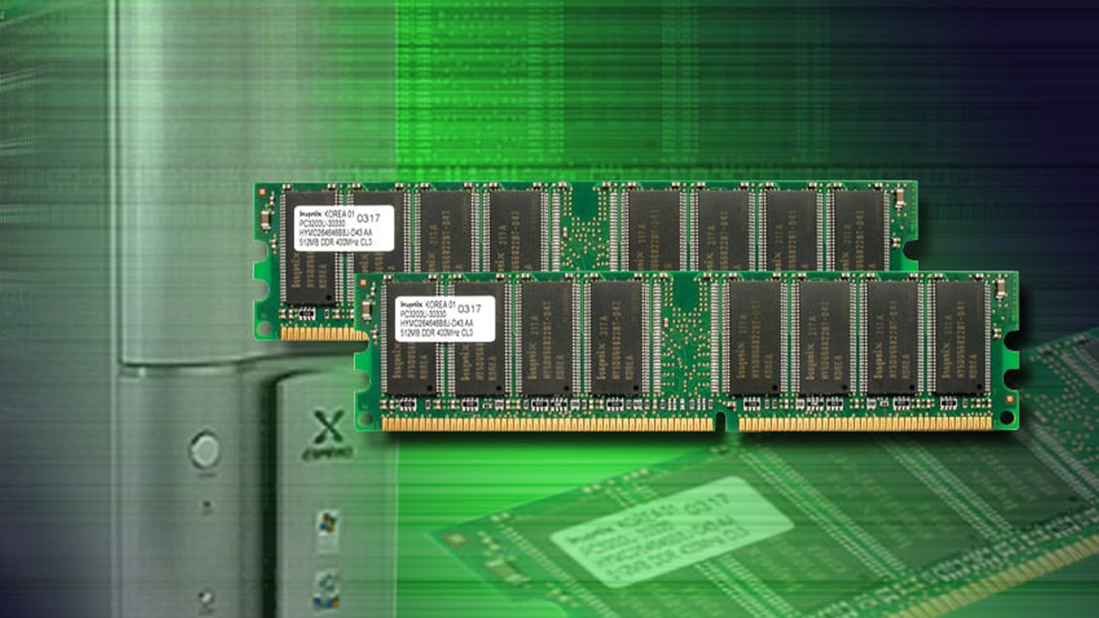 고성능 게임전용 PC인 ‘Compaq X09’에 사용되는 512MB DDR400 메모리 모듈